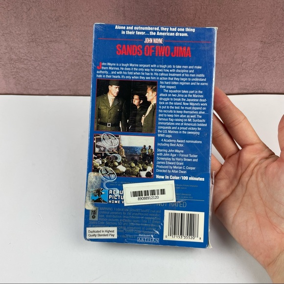 Vintage Sands Of Iwo Jima VHS Movie Sealed John Waye - Picture 5 of 5